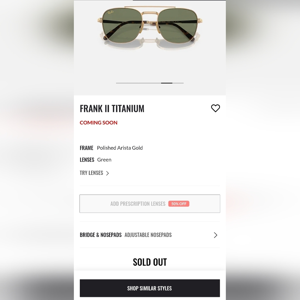 Ray-Ban Frank II Titanium Sunglasses